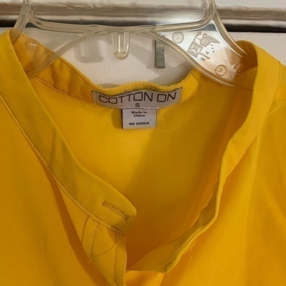 Cotton On Yellow Button Down Sleeveless Top Small - Picture 3 of 9